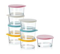 PISTISJACK Lot de 8 Overnight Oats Jar, 200ml Pot Overnight Oat Verre, Bocal en Verre avec Couvercle, Bocaux Overnight Oats, Meal Prep Containers Verre pour Yaourts, Puddings, Salade,Snacks, Sauces