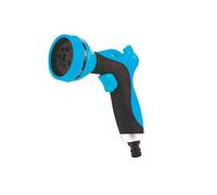 Pistola regulable 8 chorros bimaterial. Ergonómica. Fabricada en aluminio y cubierta por goma.