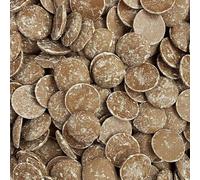 Pistoles de chocolat Noir, Lait, Lait-Caramel ou Blanc de qualité professionnelle pour préparation maison, patisserie, gâteau, fontaines de chocolat (400g, Chocolat Lait-Caramel)