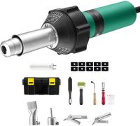 Pistolet à air chaud Appareil de soudage plastique 1600W & brûleur - 11 accessoires inclus - Outil haute performance pour le soudage plastique