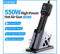 Pistolet à air chaud compact FNIRSI SAG-55 550W avec support, pour reprise de composants BGA, soudure, réparation, outils de soudage SAG-55 Pro Set-EU