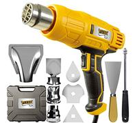 Pistolet à air chaud électrique FixedbyU, 2000 watts, décapeur thermique 2 vitesses, plage de température 350°C / 600 °C, fil chauffant en céramique, nombreux accessoires de buse & mallette