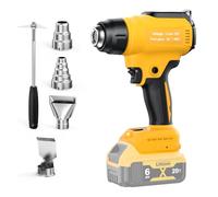 Pistolet à air chaud sans fil pour Dewalt 20 V (sans batterie) Pistolet à air chaud pour soudure, cintrage de tuyau, retrait de peinture, pistolet à air chaud avec 4 buses