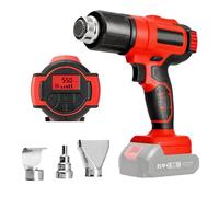 Pistolet à air chaud sans fil pour Makita 18 V - Avec affichage numérique LCD et 3 buses - Chauffage rapide de 50 à 550 °C - Pour tuyaux thermorétractables - Sans batterie