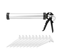 Pistolet à Calfeutrer 600 Ml avec 10 Buses, Outil de Scellement de Pistolet en Silicone Aluminium pour les Professionnels et les Bricoleurs Pistolet à Calfeutrer pour un Dosage