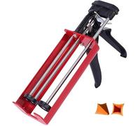 Pistolet à calfeutrer à double cartouche pour composants doubles (rapport de mélange 1:1) jusqu'à 450 ml Pistolet applicateur manuel pour adhésifs, mastics et époxy, avec 2 outils de couture en