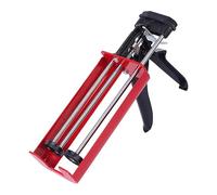 Pistolet à calfeutrer à double cartouche pour double composant (rapport de mélange 1:1) jusqu'à 450 ml Pistolet applicateur manuel pour adhésifs, mastics et époxy, rouge