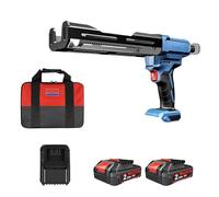 Pistolet à calfeutrer adhésif sans fil à double cartouche, applicateur époxy électrique automatique, pistolet à mastic métallique avec 2 batteries et chargeur, pour un collage facile
