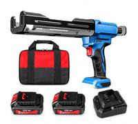Pistolet à calfeutrer électrique avec deux batteries et contrôle de vitesse | Distributeur automatique de mastic et d'époxy avec moteur à haute poussée et design ergonomique pour les travaux de bricolage