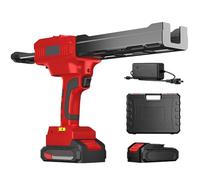 Pistolet à calfeutrer électrique sans fil, applicateur de mastic à double | Lumière LED, réglage à 6 vitesses, anti-goutte pour les projets d'époxy(21V Single battery + plastic case)