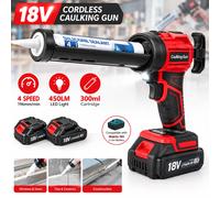 Pistolet à calfeutrer sans fil 18V, 4 vitesses, 196 mm/min, 450LM, pistolet à scellant LED sans fil pour portes et fenêtres, outil électrique de collage pour batterie Makita 18V New with 2 Batteries