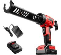 Pistolet à calfeutrer sans fil 20 V, avec batterie de 2,0 Ah et chargeur, pistolet à calfeutrer électrique à vitesse réglable de 10 oz/300 ml pour calfeutrage, rembourrage, scellement