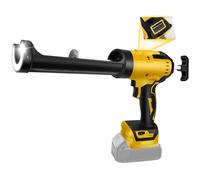Pistolet à calfeutrer sans fil compatible avec batterie Dewalt 21 V (sans batterie), pistolet à mastic électrique avec 6 vitesses réglables, affichage numérique et lumière LED, pour cartouche de 300