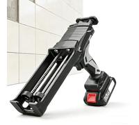 Pistolet à calfeutrer sans fil, kit de pistolet adhésif électrique à double tube, batterie au lithium 2,0 Ah, retour automatique de colle, 6 vitesses réglables, voyage de 160 mm pour le remplissage et