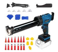 Pistolet à cartouche sans fil compatible avec pistolet à cartouche sans fil Makita 18 V avec lumière LED 4 vitesses réglables, pistolet à cartouche pour étanchéité, spatule (bleu + buse en caoutchouc)