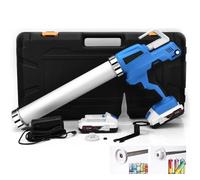 Pistolet à cartouche sans fil en silicone, 2 batteries 21 V, pour cartouches de 300 ml, sac à tuyau de 600 ml, 6500 N, 6 vitesses, chargeur inclus, seringue électrique en silicone avec LED