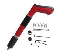 Pistolet à Clous, Manual Mini Nail Gun Wall Attachment Steel Nail Gun Metal Machining Rivet Gun Tools Adjustable Wall Attachment High Pressure Nail Gun(Red Set)