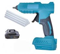 Pistolet à colle à chaud, compatible avec les batteries Makita 18 V | Pistolet à colle chaude sans fil 200 W avec bâton de colle de 10 x 11 mm, chauffage rapide, fonction marche/arrêt