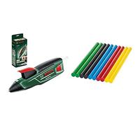 Pistolet à colle Bosch - GluePen (livré avec un chargeur USB et 4 bâtons de colle) + Lot de 10 bâtons de colle de couleur