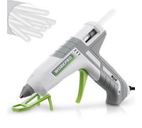 WORKPRO Pistolet à Colle Chaude 60 W/100 W avec 10 Bâtons de Colle 11x200 mm, Pistolet à Colle Électrique de Chauffage Rapide de 90S pour Bricolage/Réparation/Artisanat/DIY/Bureau/Maison, Gris Blanc