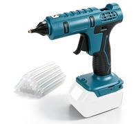 Pistolet à colle chaude à batterie compatible avec Makita 18 V, avec 20 bâtons de colle de 11 mm, idéal pour les réparations, les travaux manuels, le bricolage (bleu pour Makita)