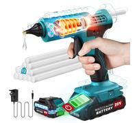 Pistolet à Colle Chaude Sans Fil 100 W Avec Batterie 21 V 2000 mAh et Chargeur, Chauffage Rapide Avec 12 Bâtons de Colle, Pistolet à Colle Chaude pour Bricolage, Artisanat et Réparations Rapides