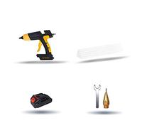 Pistolet à colle chaude sans fil 120W 12V avec contrôle de la température à affichage numérique Batterie et buse remplaçables Utilisez des bâtons de colle de 11 mm,Bâton de colle non inclus.(SET-5)