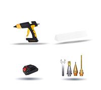 Pistolet à colle chaude sans fil 120W 12V avec contrôle de la température à affichage numérique Batterie et buse remplaçables Utilisez des bâtons de colle de 11 mm,Bâton de colle non inclus.(SET-3)