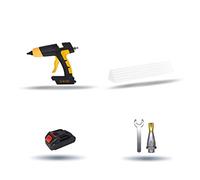 Pistolet à colle chaude sans fil 120W 12V avec contrôle de la température à affichage numérique Batterie et buse remplaçables Utilisez des bâtons de colle de 11 mm,Bâton de colle non inclus.(SET-4)