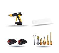 Pistolet à colle chaude sans fil 120W 12V avec contrôle de la température à affichage numérique Batterie et buse remplaçables Utilisez des bâtons de colle de 11 mm,Bâton de colle non inclus.(SET-1)