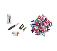 Pistolet à colle chaude sans-fil Bosch - Gluey (Livré avec 20 x mini-sticks de colle, 2 x batteries rechargeables et 1 chargeur USB) + Bâtons de colle scintillants - 70 pièces