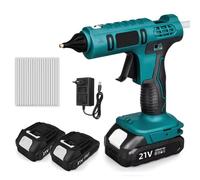 Pistolet à Colle Chaude sans fil, Pistolet à Colle pour Makita 21V, Pistolet à Silicone électrique, Chauffage Rapide,2 Batteries, pour 11mm Bâtons de Colle, pour bricolage et réparations (21V)