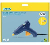 Rapid Pistolet à colle chaude EG111 +26 bâtons 12 mm, léger, support stable, buse silicone - FSC