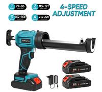 Pistolet à colle électrique pour scellement de verre, pistolet à calfeutrer 4 vitesses sans fil, outil de couture électrique pour portes et fenêtres, compatible avec batterie Makita 18V No Battery