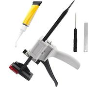 Pistolet à colle et presse-dentifrice multi-usages, outil d'extrusion manuel et réglable avec poignée ergonomique, verrouillage de sécurité et buses de mélange, pour projets de bricolage, réparation