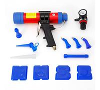 Pistolet à colle pneumatique à air comprimé - 310 ml - Kit pistolet à colle chaude avec 10 buses à colle dure - Pistolet à sceller pour l'étanchéité, la réparation, le collage