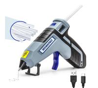 WORKPRO Pistolet à Colle Rechargeable 3,6 V, Pistolet à Colle sans Fil avec Batterie 2600 mAh et 20 Bâtons de Colle(7*100 mm), Arrêt Automatique, Chauffage Rapide 100 S pour Bricolage, Art, Réparation