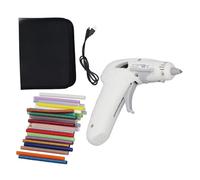 Pistolet à colle thermofusible rechargeable par USB, mini pistolet sans fil avec 30 bâtons adhésifs et sac à outils, tampon en silicone pour bricolage, réparations à domicile (Blanc)