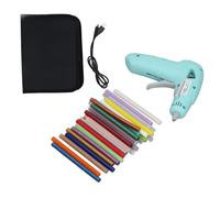 Pistolet à colle thermofusible rechargeable par USB, mini pistolet sans fil avec 30 bâtons adhésifs et sac à outils, tampon en silicone pour bricolage, réparations à domicile (Vert)