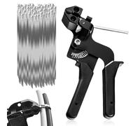 Pistolet à Cravate en Métal avec 100 Attaches de Câble, Pistolet D'attache de Câble, Pistolet d'Attache Acier, Pistolet Câble Attache pour Serrage Couper Attaches de Câble