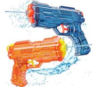 Pistolet à Eau, 2 PCS Pistolet a Eau Enfant, Pistolets et Fusils à Eau, Pistolet a Eau Puissant, Jouets d'été pour Piscine et Plage en Plein air pour Enfants et Adultes (Bleu+Orange)