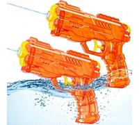 Pistolet a Eau, 2 PCS Pistolets et Fusils à Eau, Pistolets à Eaus Longue Portée, Pistolet a Eaus Puissant pour Batailles d'eau dans Jardin, Fêtes Autour de Piscine et Jeux de Plage (2 Orange)