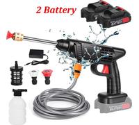 Pistolet à eau à batterie, puissance 200W, distance de pulvérisation 10m, 2 batteries 1 prise EU, électrique