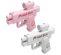 Pistolet à Eau bidirectionnel, Pistolet à Eau farceur, Jeu Scolaire, Cadeau Original idéal pour Un ami, Un camarade de Classe ou Un Membre de la Famille (Rose+Blanc)