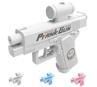 Pistolet à eau bidirectionnel pour farce - Pistolet à eau - Pulvérisation par l'avant et l'arrière - Recul double face - Pistolet à eau compulsif à deux voies pour les amateurs de farces (blanc)