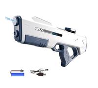 Pistolet a Eau électrique, Absorption Automatique de l'eau, Pistolets à Eau Automatiques pour Adultes et Enfants, Portée de 8-10 m, Capacité 500 ML, pour Plage, Piscine, Fête de l'été (Blanc)