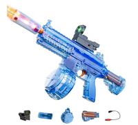 Pistolet à eau électrique avec lumière et charge de type C, pistolet à eau automatique pour adultes et enfants jusqu'à 10 m, pistolet à eau électrique très puissant avec grande capacité (bleu)
