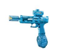 Pistolet à Eau Électrique, Electric Water Gun avec Lumière, Portée de 6 à 8 m, Capacité de 320 ML, Pistolet à Eau Electrique pour Enfant Adulte, pour Plage, Piscine, Jardin (Bleu)