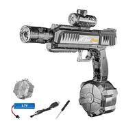 Pistolet à Eau Électrique, Electric Water Gun avec Lumière, Portée de 6 à 8 m, Capacité de 320 ML, Pistolet à Eau Electrique pour Enfant Adulte, pour Plage, Piscine, Jardin (Gris 500ml)