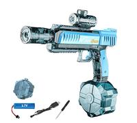 Pistolet à Eau Électrique, Electric Water Gun avec Lumière, Portée de 6 à 8 m, Capacité de 320 ML, Pistolet à Eau Electrique pour Enfant Adulte, pour Plage, Piscine, Jardin (Bleu 500ml)